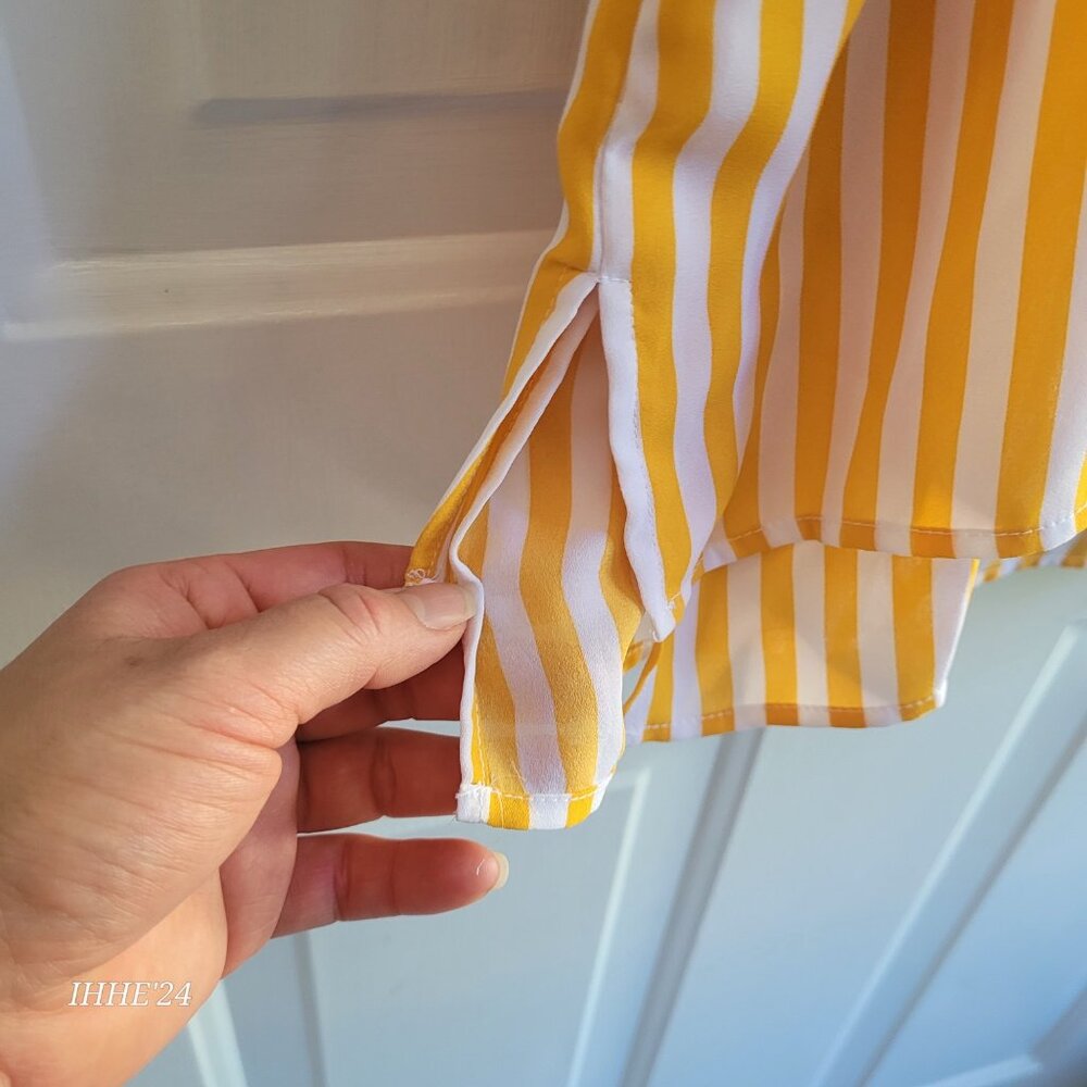 Forever 21 Yellow & White Striped Sleeveless Top - Medium - Picture 7 of 8